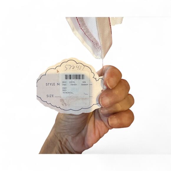 Vtg Childs Carriage Boutiques Baby 18M Christmas Holiday Train Red Romper NWT - Picture 4 of 6